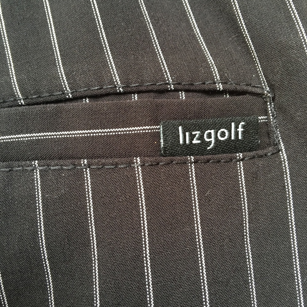 Lizgolf Black Pin Striped trousers Sz 6 - Picture 7 of 8